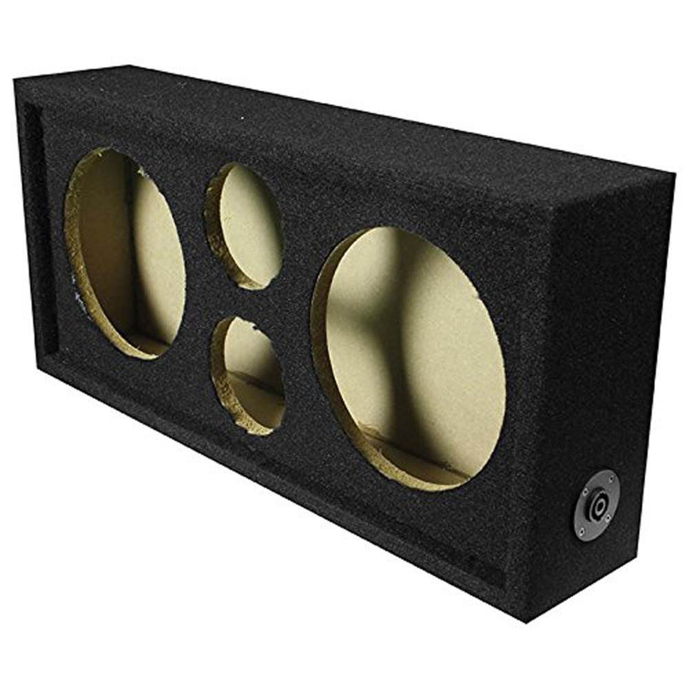 Q Power Car Audio Subwoofer Enclosure Box For 8" Mids and 3" Tweeters (Open Box)