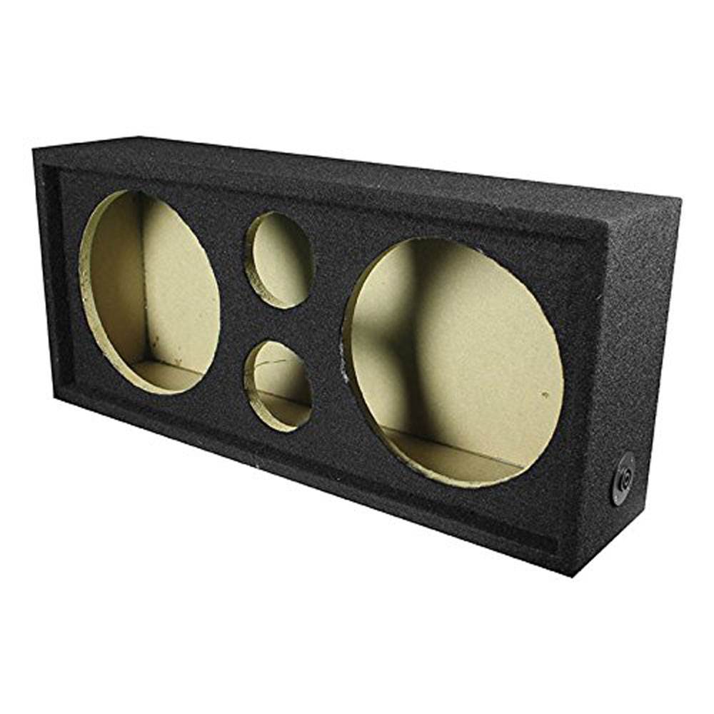 Q Power Car Audio Subwoofer Enclosure Box for 10 Inch Mids and 3 Inch Tweeters