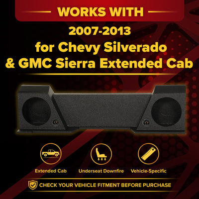 QPower Dual 10" Sub Box for Chevy Silverado XCab and GMC Sierra XCab 2007-2013 - VMInnovations