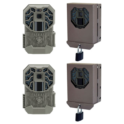 Stealth Cam G34 Pro 12MP Video 80' Scouting Game Camera, 2 Pack + Security Case