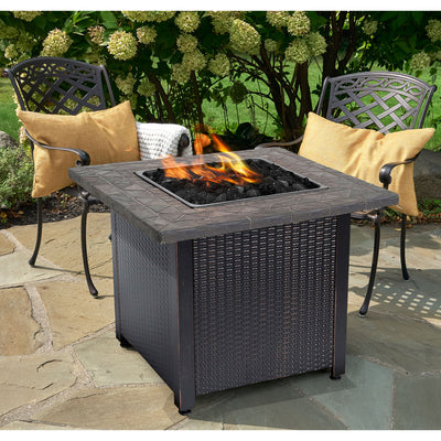 Endless Summer 30,000 BTU LP Gas Outdoor Fire Table with Brown Fire Glass
