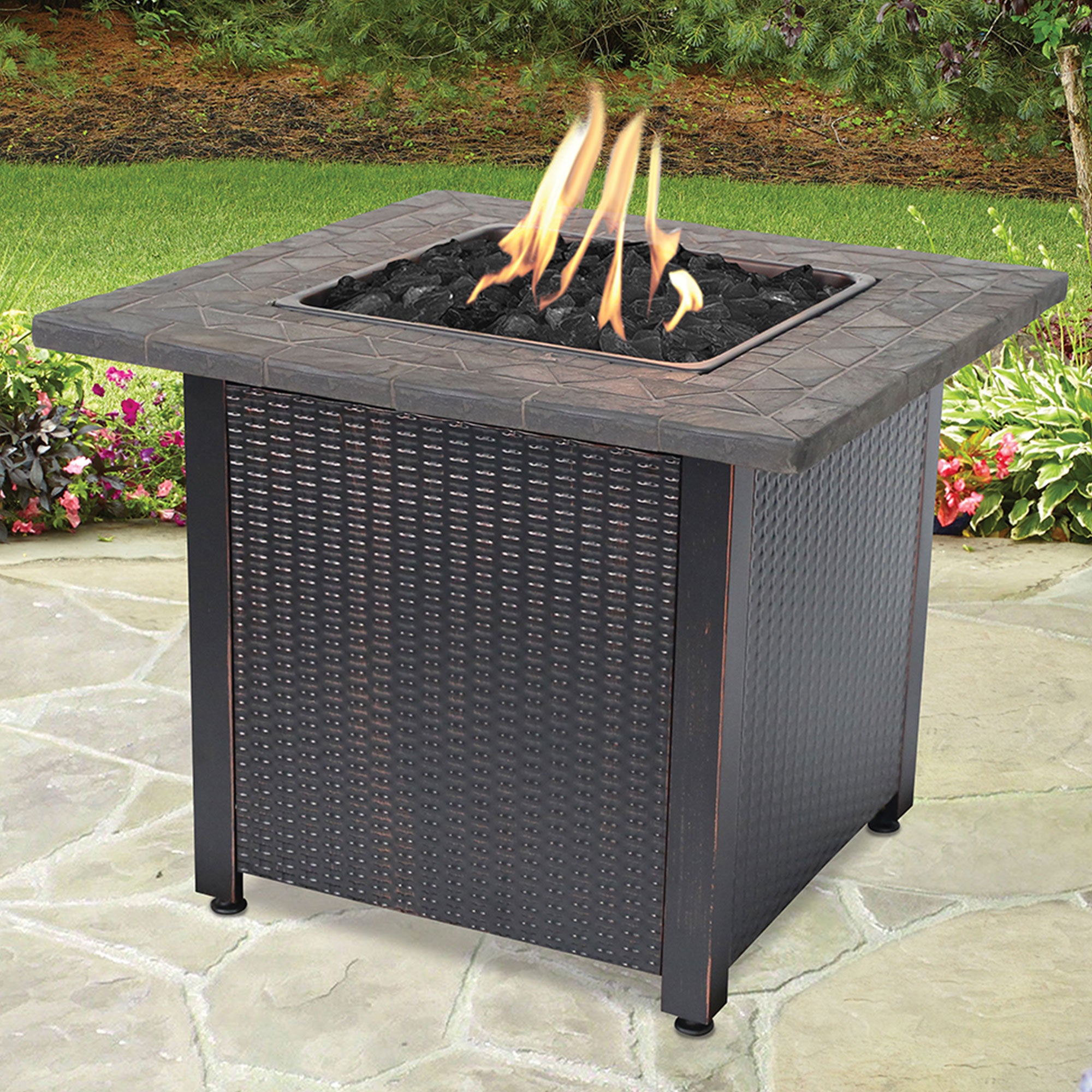 Endless Summer 30,000 BTU LP Gas Outdoor Fire Table with Brown Fire Glass