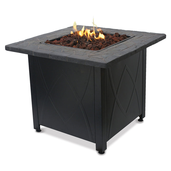 Endless Summer 30 inch Outdoor Gas Lava Rock Patio Fire Pit, Brown (For Parts)