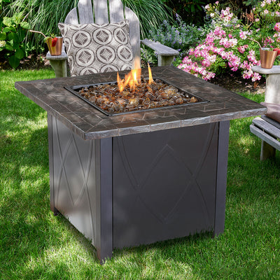 Endless Summer 30,000 BTU LP Gas Outdoor Fire Pit Table, Brown - VMInnovations