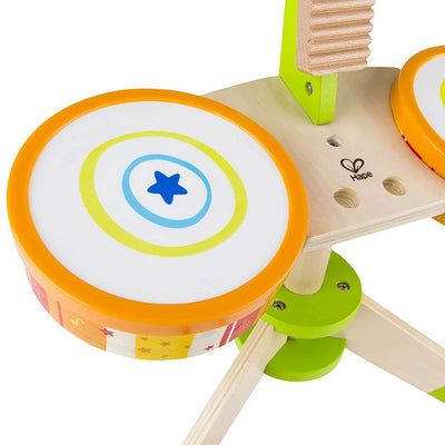 Hape Kids Rock and Rhythm Wooden Drum Play Set (Open Box)