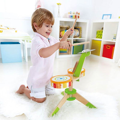 Hape Kids Rock and Rhythm Wooden Drum Play Set (Open Box)