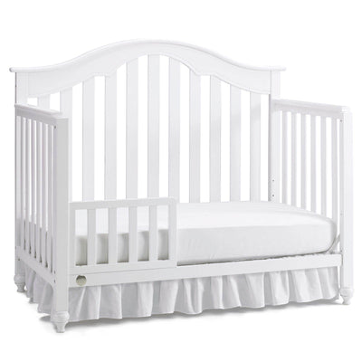 Fisher Price Kingsport 5 in 1 Convertible Elegant Baby Nursery Crib, Snow White