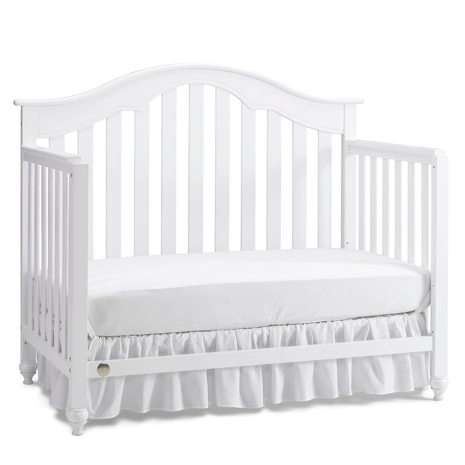 Fisher Price Kingsport 5 in 1 Convertible Elegant Baby Nursery Crib, Snow White