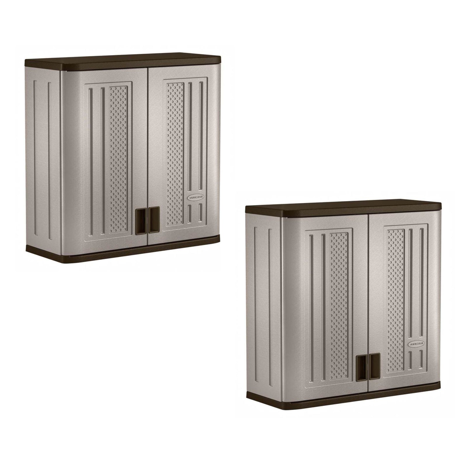 Suncast 4 Cubic Feet Resin Single Shelf Garage Wall Storage Cabinet (2 Pack) - VMInnovations