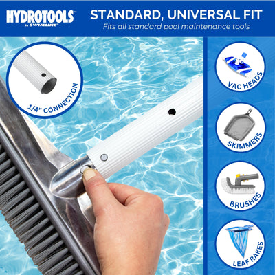 Hydro Tools 8365 8' to 16' Ft 2 Piece Adjustable Telescopic Pool Pole - White