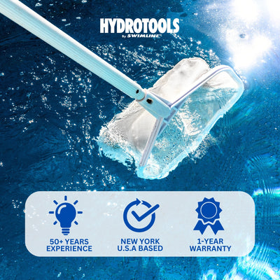 Hydro Tools 8365 8' to 16' Ft 2 Piece Adjustable Telescopic Pool Pole - White