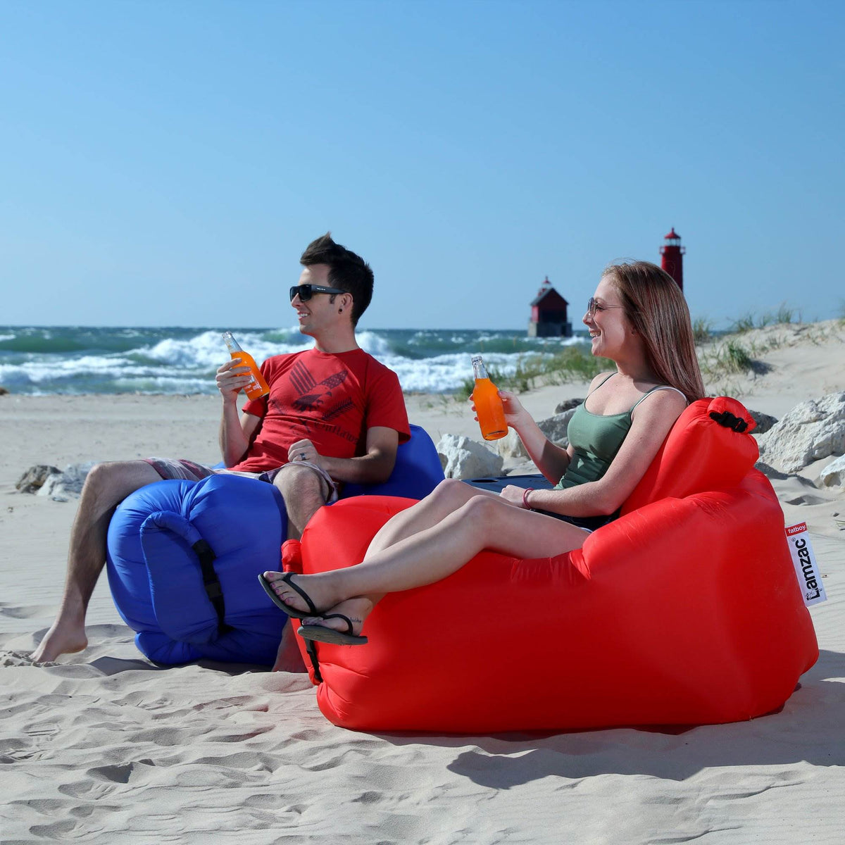 Lamzac Stoel Indoor/Outdoor High Back Inflatable Air Lounger Chair Red(Open Box)
