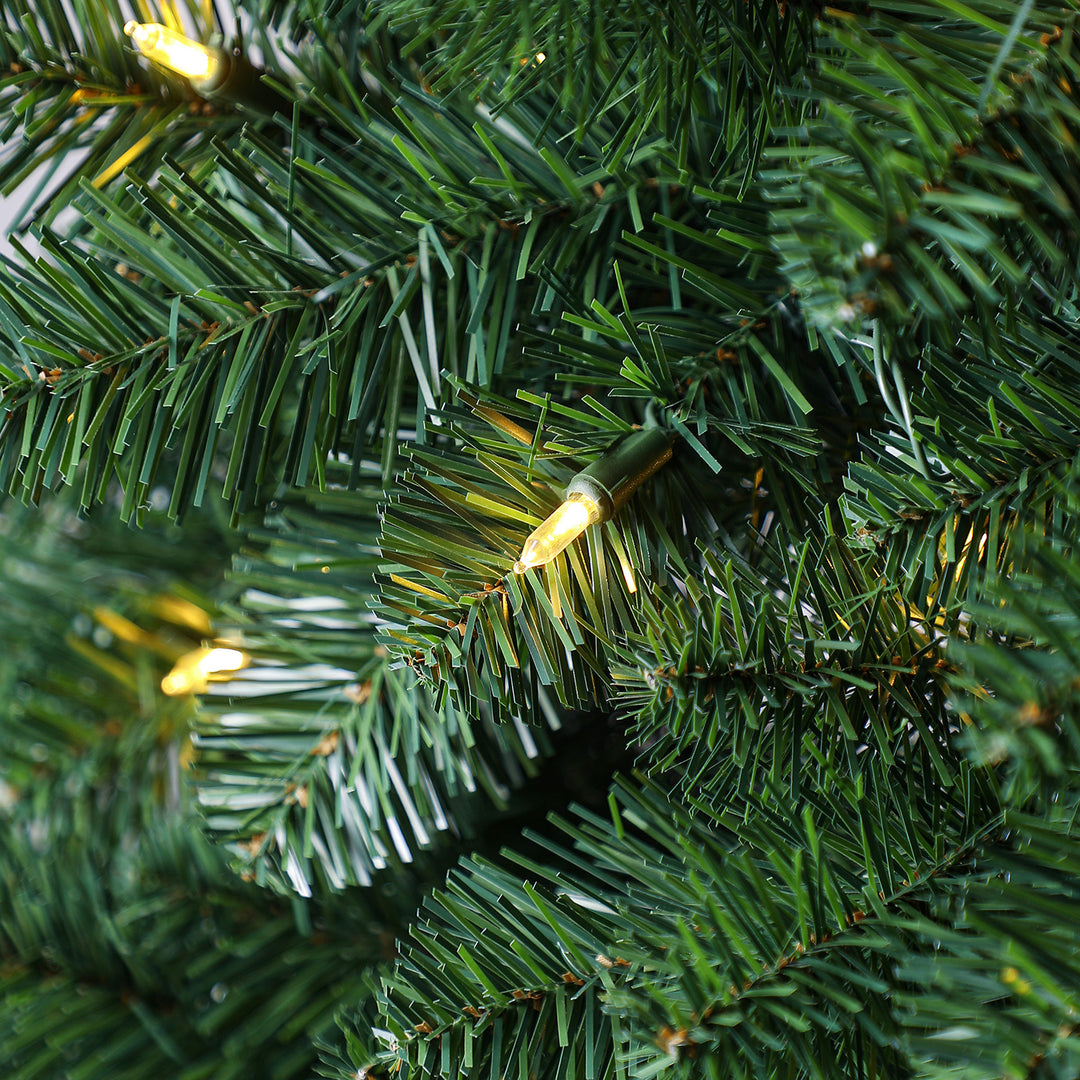 Home Heritage Half Pine 7' Pre-Lit Artificial Christmas Tree, 150 Warm White LED