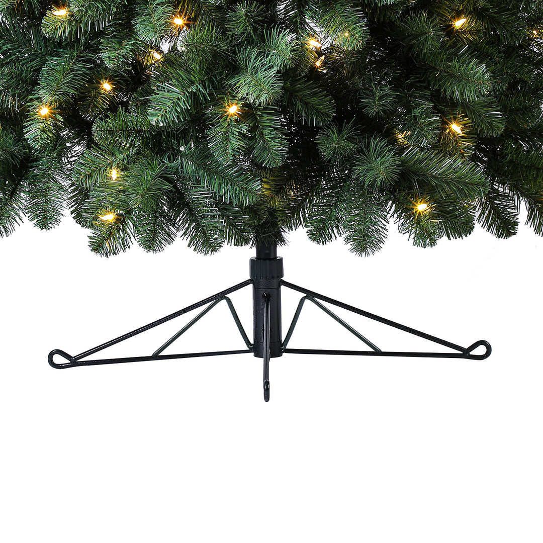 Home Heritage Half Pine 7' Pre-Lit Artificial Christmas Tree, 150 Warm White LED