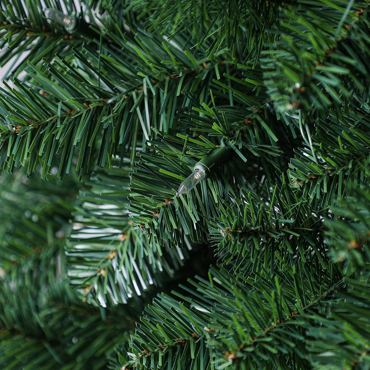 Home Heritage Half Pine 7' Pre-Lit Artificial Christmas Tree, 150 Warm White LED