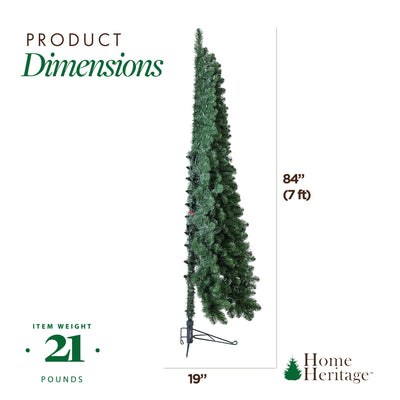 Home Heritage 7 Ft Artificial Half Christmas Tree w/ Folding Stand (For Parts)