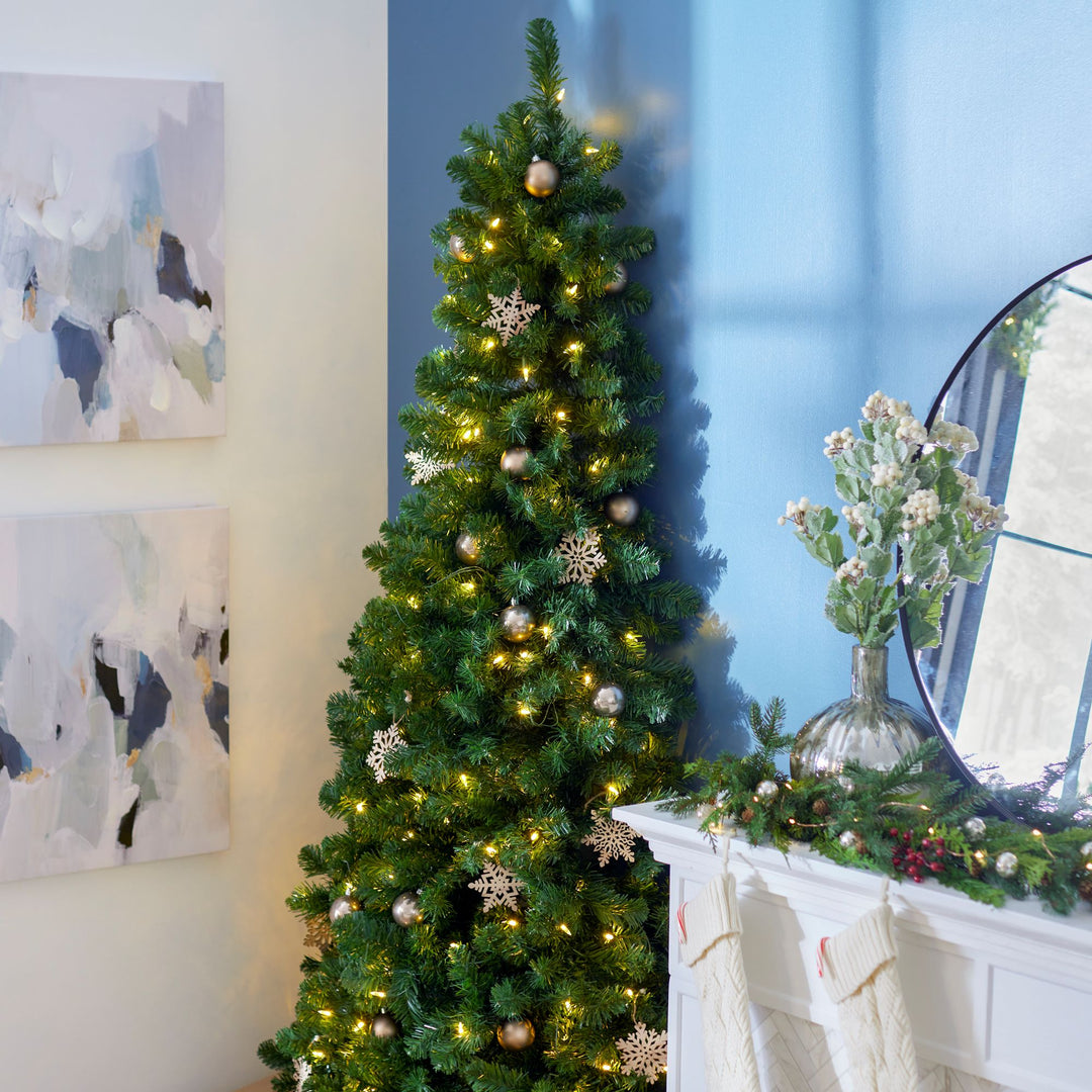 Home Heritage 7 Ft Artificial Half Christmas Tree w/ Folding Stand (For Parts) - VMInnovations