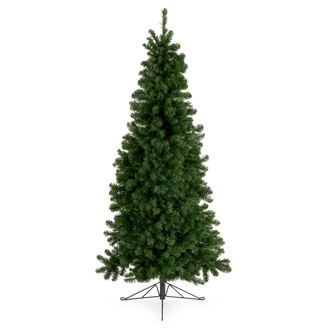 Home Heritage 7' Pre-Lit Artificial Half Christmas Tree with Stand (Open Box)