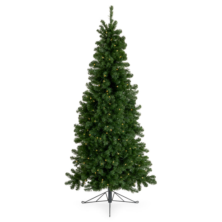 Home Heritage 7' Pre-Lit Artificial Half Christmas Tree w/ Folding Stand (Used)