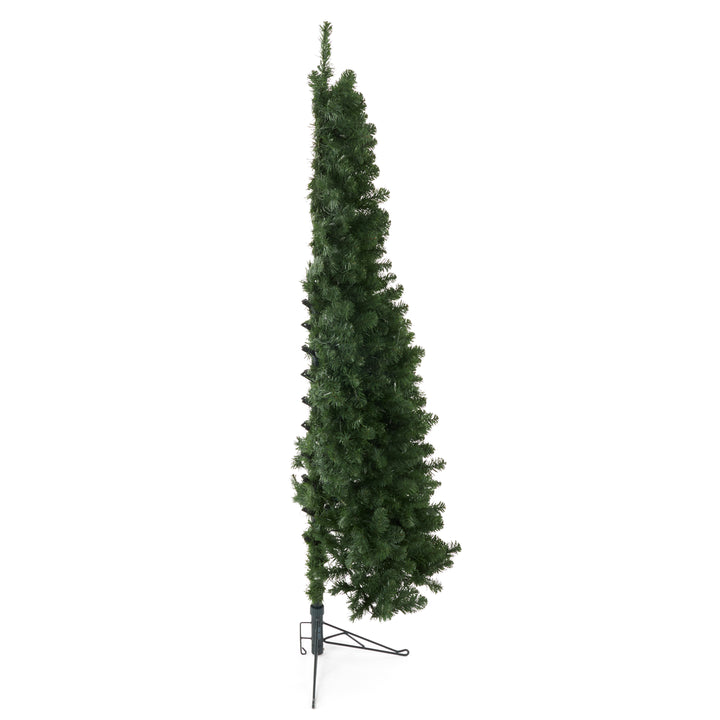 Home Heritage 7' Pre-Lit Artificial Half Christmas Tree with Stand (Open Box)