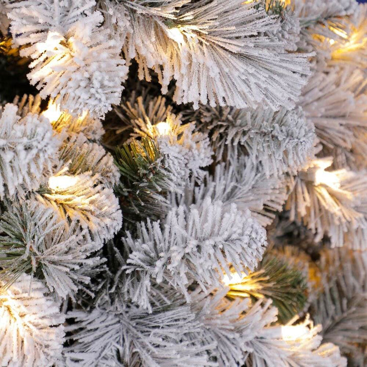 Home Heritage Cascade 7' Pine White Artificial Prelit Christmas Tree (Used)