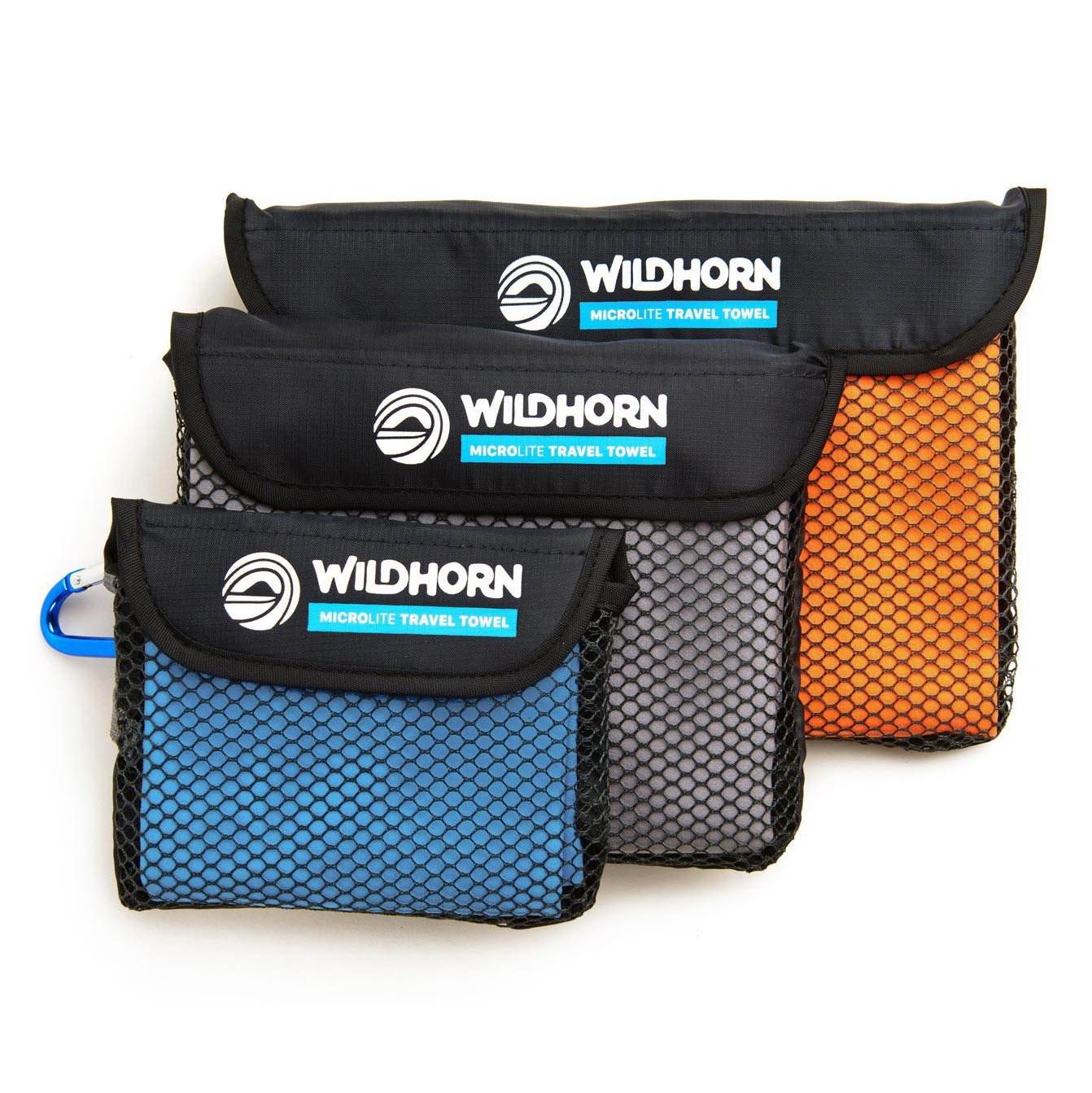 Wildhorn Outfitters Microlite Microfiber Quick Dry Travel Camping Towel (3 Pack)