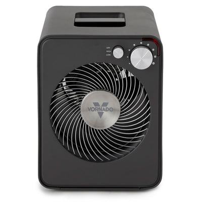 Vornado 2 Setting Vortex Circulation Sleek Metal Room/Space Heater, Black (Used)