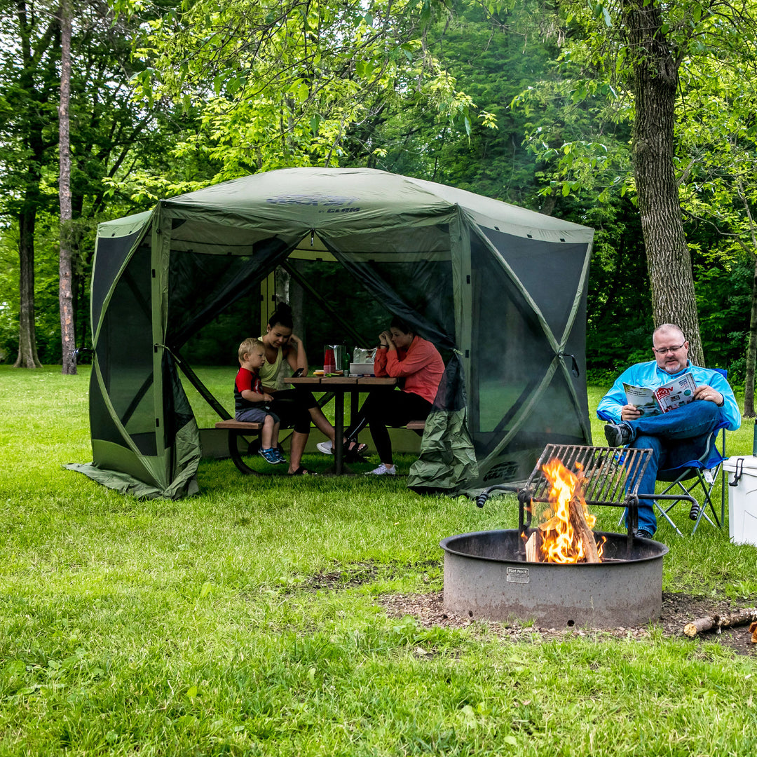 CLAM Quick-Set Escape Portable Outdoor Gazebo Canopy Shelter and 6 Wind Panels