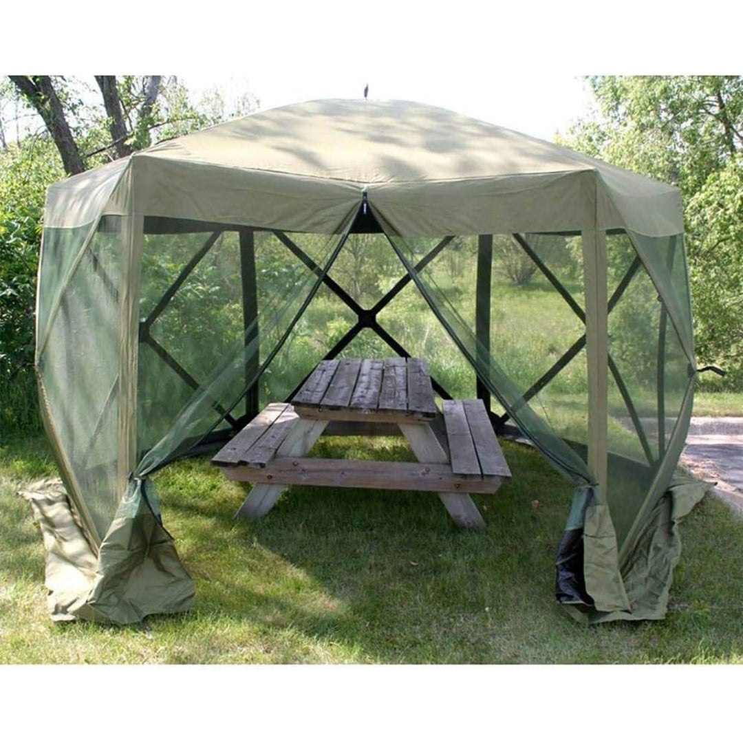 CLAM Quick-Set Escape Portable Outdoor Gazebo Canopy Shelter and 6 Wind Panels