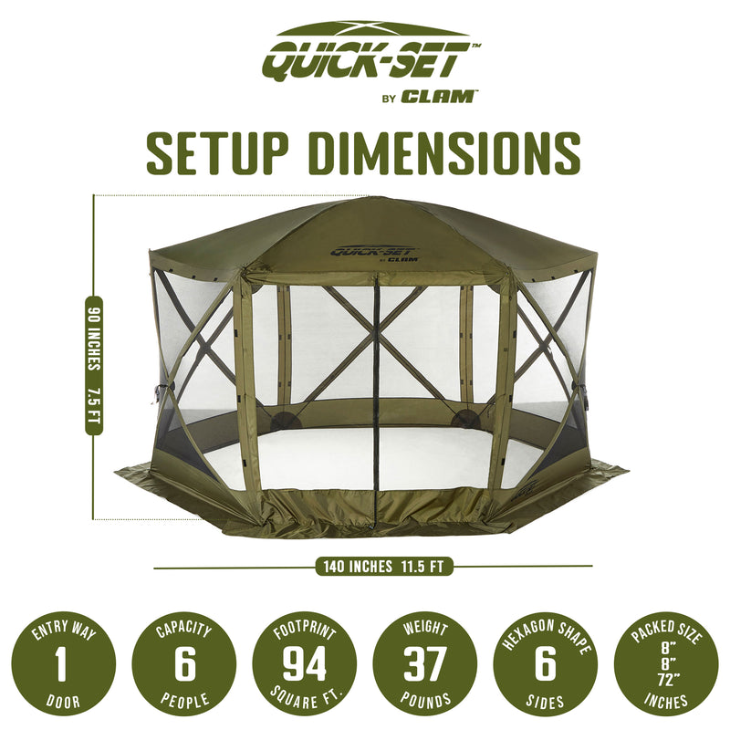 CLAM Quick Set Escape Portable Camping Gazebo Canopy Shelter Screen (Used)