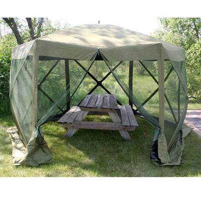Quick-Set Escape 12x12 ft. Camping Gazebo Canopy Shelter, Green (For Parts)
