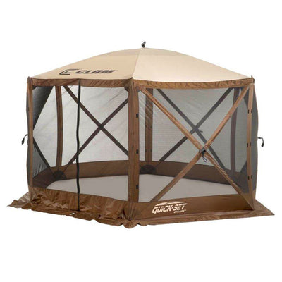 CLAM Quick-Set Escape 11.5 x 11.5' Portable Outdoor Camp Shelter, Brown (2 Pack)