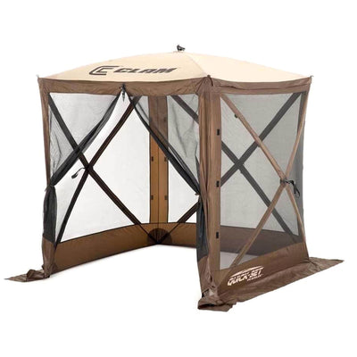 Clam Quick Set Traveler Portable Camping Gazebo Canopy Shelter, Brown(For Parts)