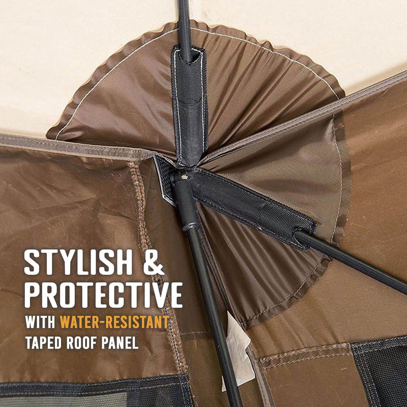 CLAM Quick Set Traveler Portable Camping Gazebo Canopy Shelter, Brown (Used)