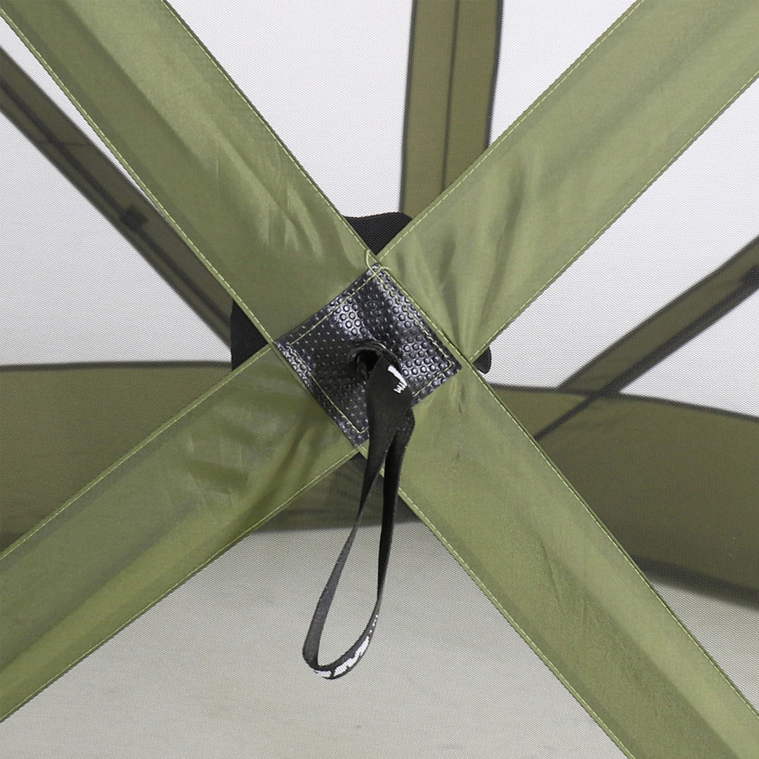 CLAM Quick-Set Traveler 6 x 6 Ft Portable Outdoor 4 Sided Canopy Shelter, Green - VMInnovations