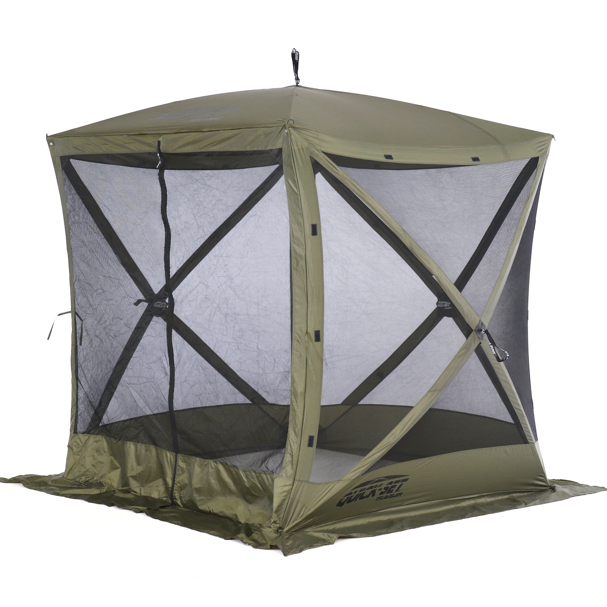 Clam Quick Set Traveler Portable Camping Gazebo Canopy Shelter, Green (Used)
