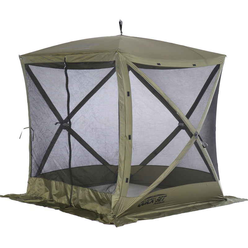 CLAM Quick-Set Traveler 6 x 6 Ft Portable Outdoor 4 Sided Canopy Shelter, Green