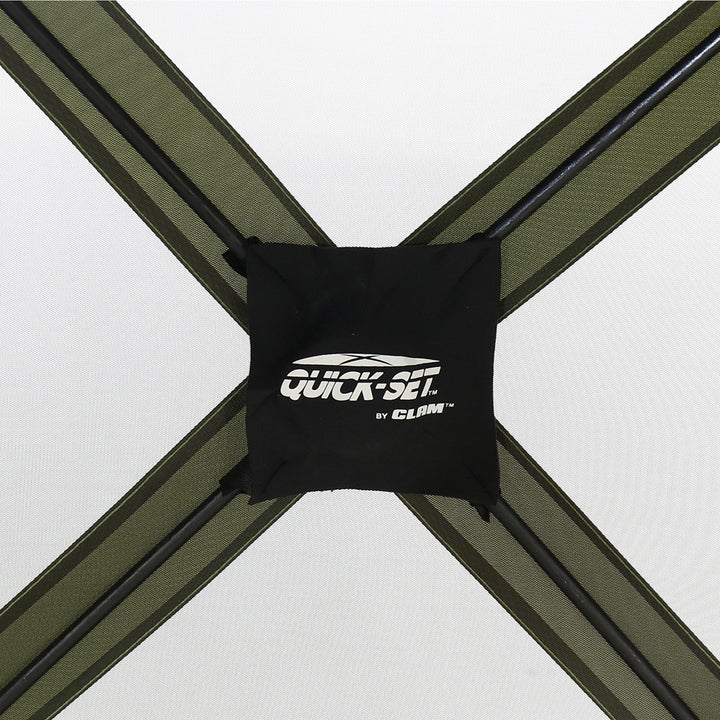 CLAM Quick-Set Traveler 6 x 6 Ft Portable Outdoor 4 Sided Canopy Shelter, Green - VMInnovations
