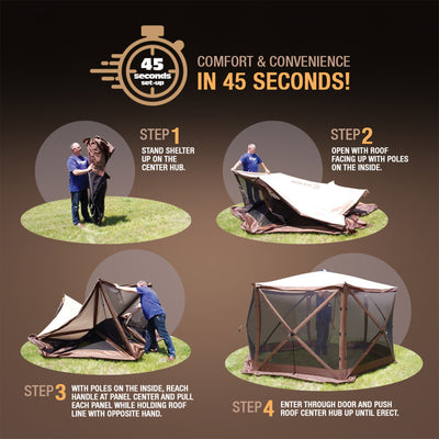 CLAM Quick Set Traveler Portable Camping Gazebo Canopy Shelter, Green (Open Box) - VMInnovations