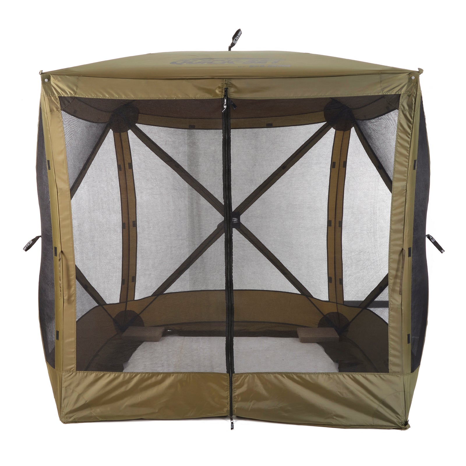 Clam Quick-Set Traveler Outdoor Screen Shelter w/Wind Panels (4 Pack), Green - VMInnovations