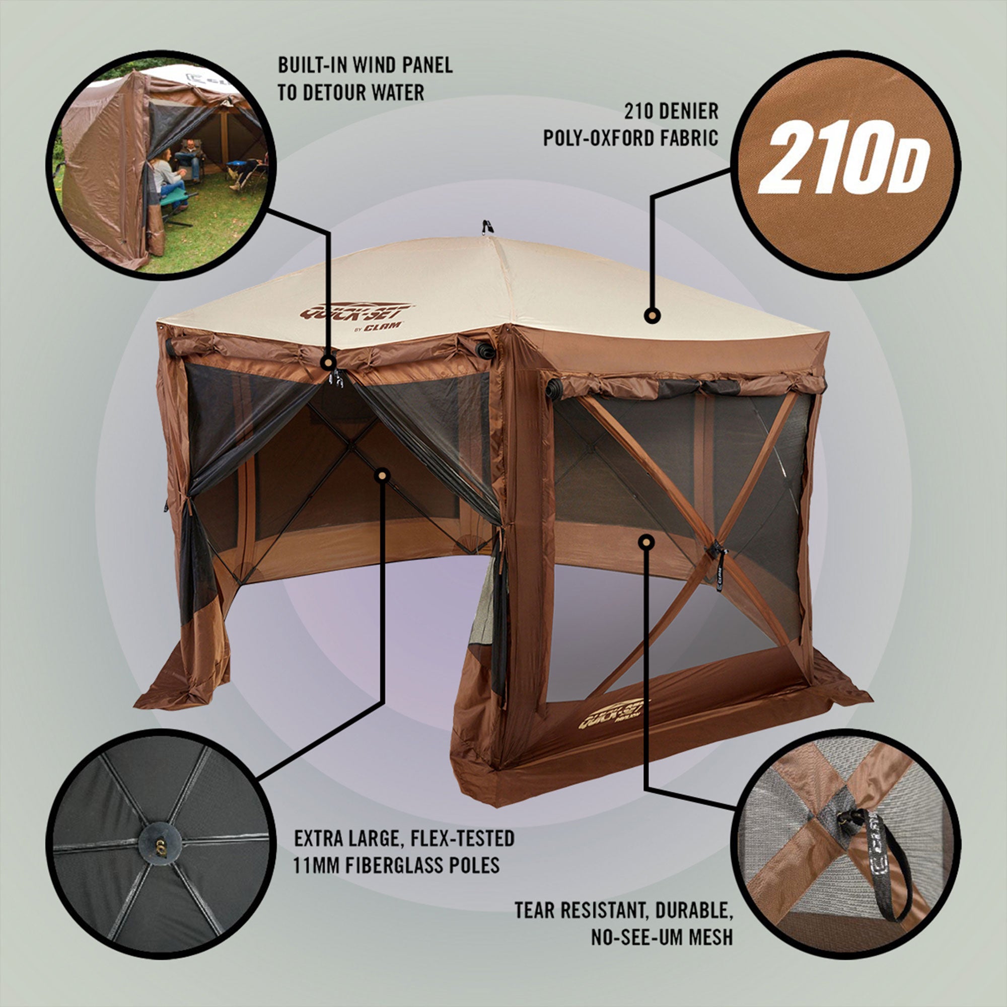 CLAM Quick-Set Pavilion 12.5 x 12.5 Ft Portable Outdoor Canopy Shelter, (2 Pack)