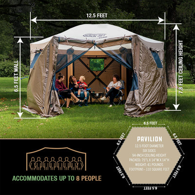 CLAM Quick-Set Pavilion 12.5 x 12.5 Ft Portable Outdoor Canopy Shelter, (2 Pack)