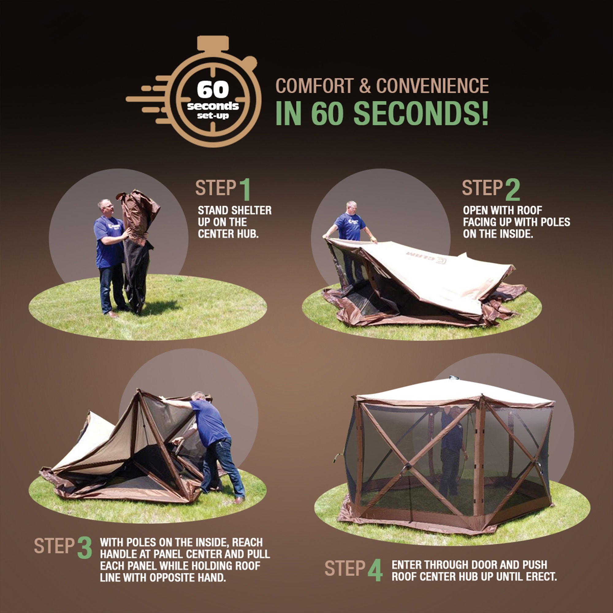 Clam Quick-Set Pavilion Portable Outdoor Gazebo Canopy (Open Box) - VMInnovations