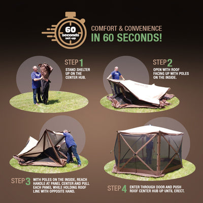 Clam Quick-Set Pavilion Portable Outdoor Gazebo Canopy (Open Box) - VMInnovations