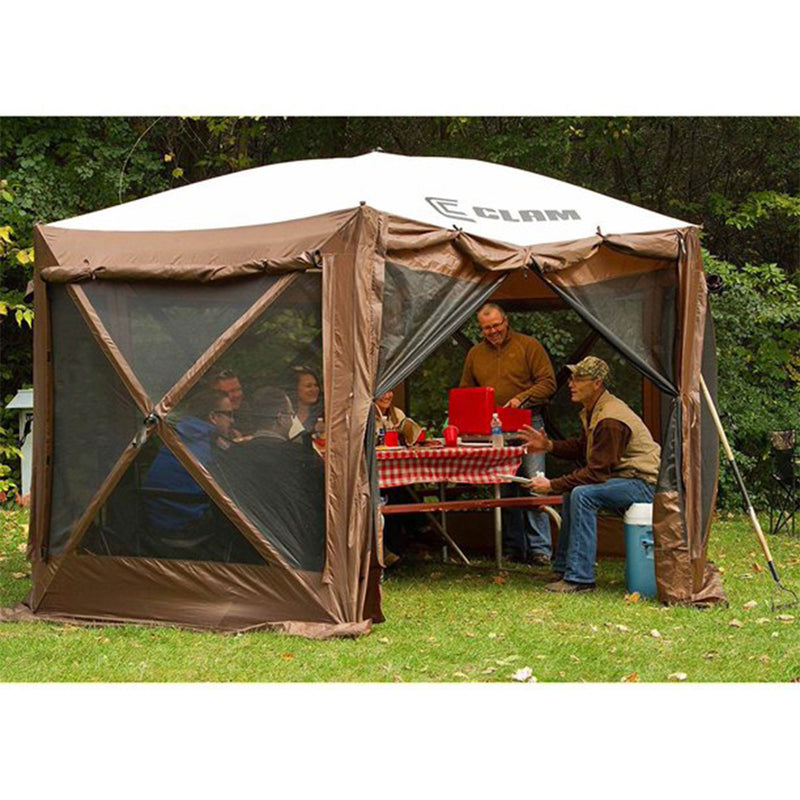 Quick-Set Pavilion Portable Gazebo Canopy Shelter Screen, Brown (For Parts)