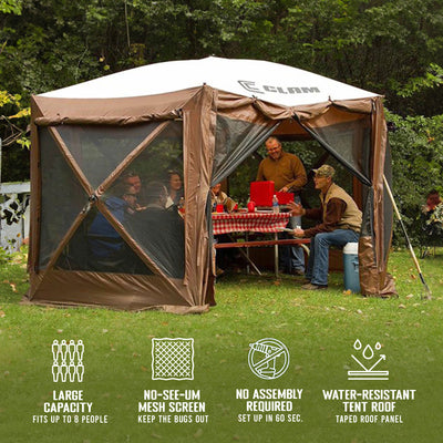Clam Quick-Set Pavilion Portable Outdoor Gazebo Canopy (Open Box) - VMInnovations