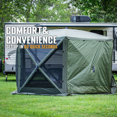 Canopy Shelter Screen Hub Green Fabric Wind & Sun Panels (3 pack) (For Parts) - VMInnovations