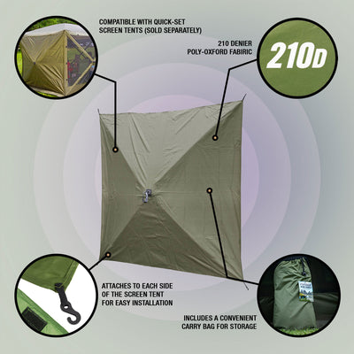 Quick-Set Screen Hub Fabric Wind & Sun Panels Accessory Only (3 pack) (Open Box) - VMInnovations