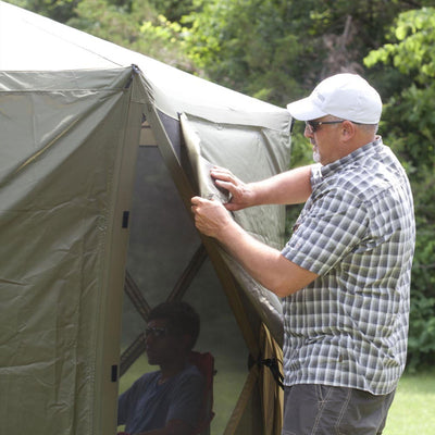 Canopy Shelter Screen Hub Green Fabric Wind & Sun Panels (3 pack) (For Parts) - VMInnovations