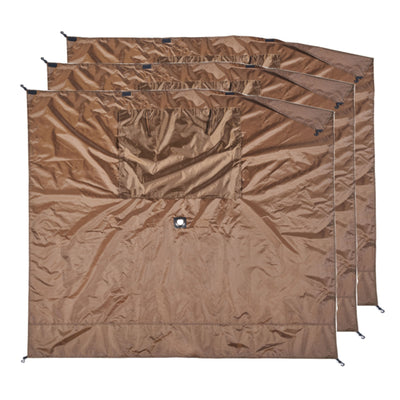 CLAM Quick-Set Screen Hub Tent Wind & Sun Panels, Accessory Only, Brown (3 Pack) - VMInnovations